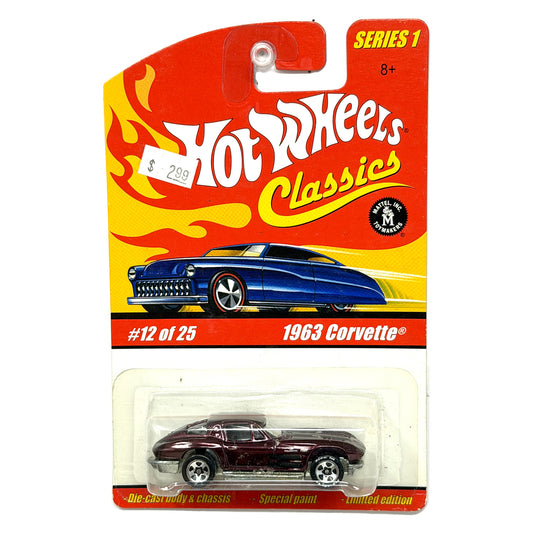Hot Wheels Classics Series 1 1963 Chevrolet Corvette 1:64 Diecast Purple