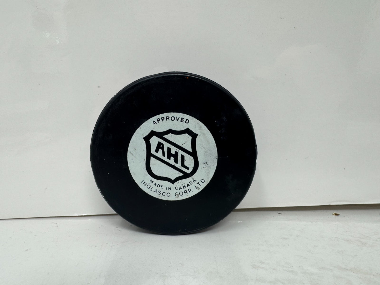 Bob Sweeney Moncton Golden Flames Signed NHL Autograph Puck Silver Auto