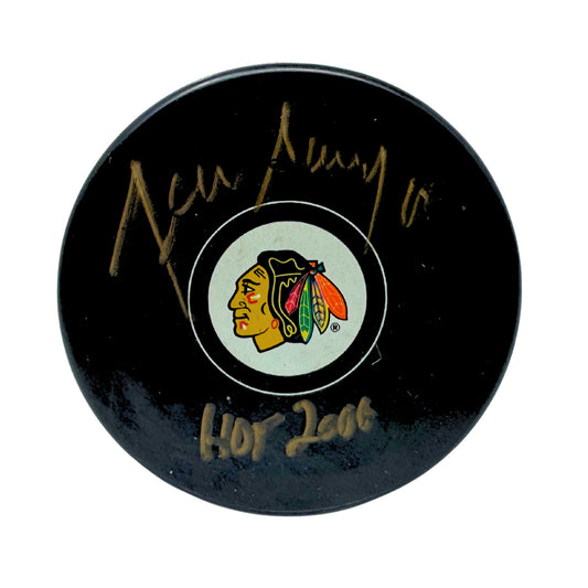Denis Savard Chicago Blackhawks Signed NHL Autograph Puck Gold Auto