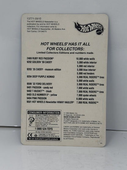 Hot Wheels Newsletter Hiway Hauler Limited Edition 1:64 Diecast