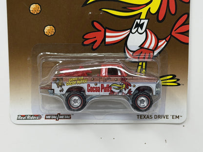 Hot Wheels General Mills Cocoa Puffs Texas Drive 'Em 1:64 Diecast Real Riders