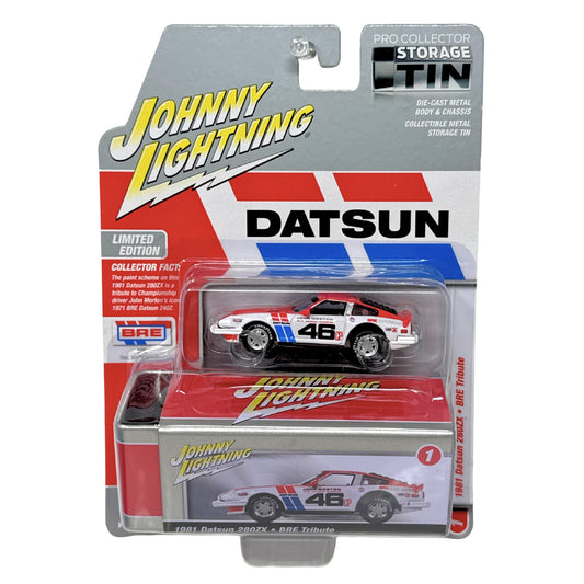 Johnny Lightning 1981 Datsun 280ZX Bre Tribute 1:64 Diecast White & Red