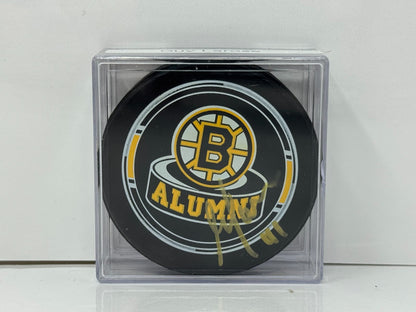 Guy Larose Boston Bruins Alumni Signed NHL Autograph Puck Gold Auto