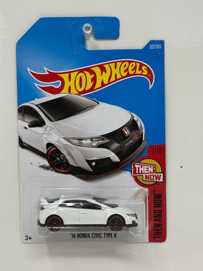 Hot Wheels Then and Now 2016 Honda Civic Type R 1:64 Diecast White V2
