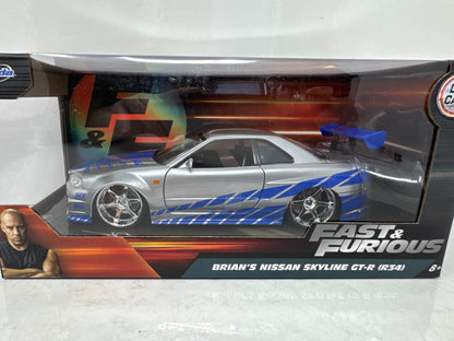 Jada Fast & Furious Brian's Nissan Skyline GT-R (R34) 1:24 Diecast Silver