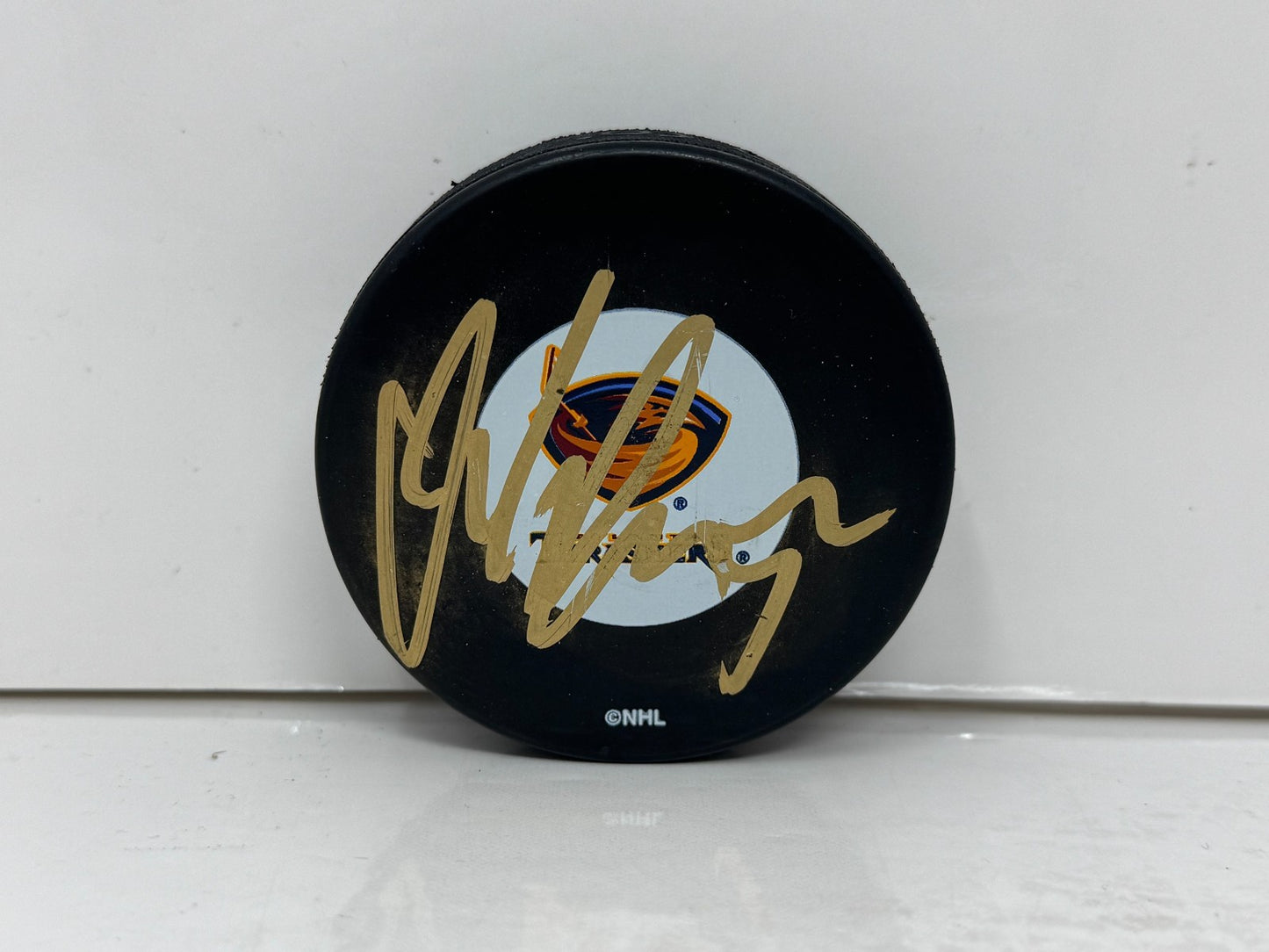 Kari Lehtonen Atlanta Thrashers Signed NHL Autograph Puck Gold Auto