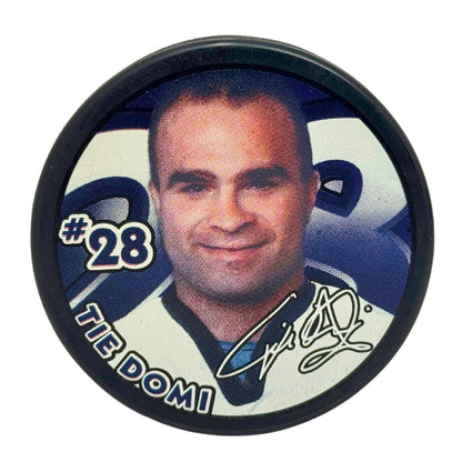Tie Domi #28 Toronto Maple Leafs NHL Player Portrait Hockey Puck