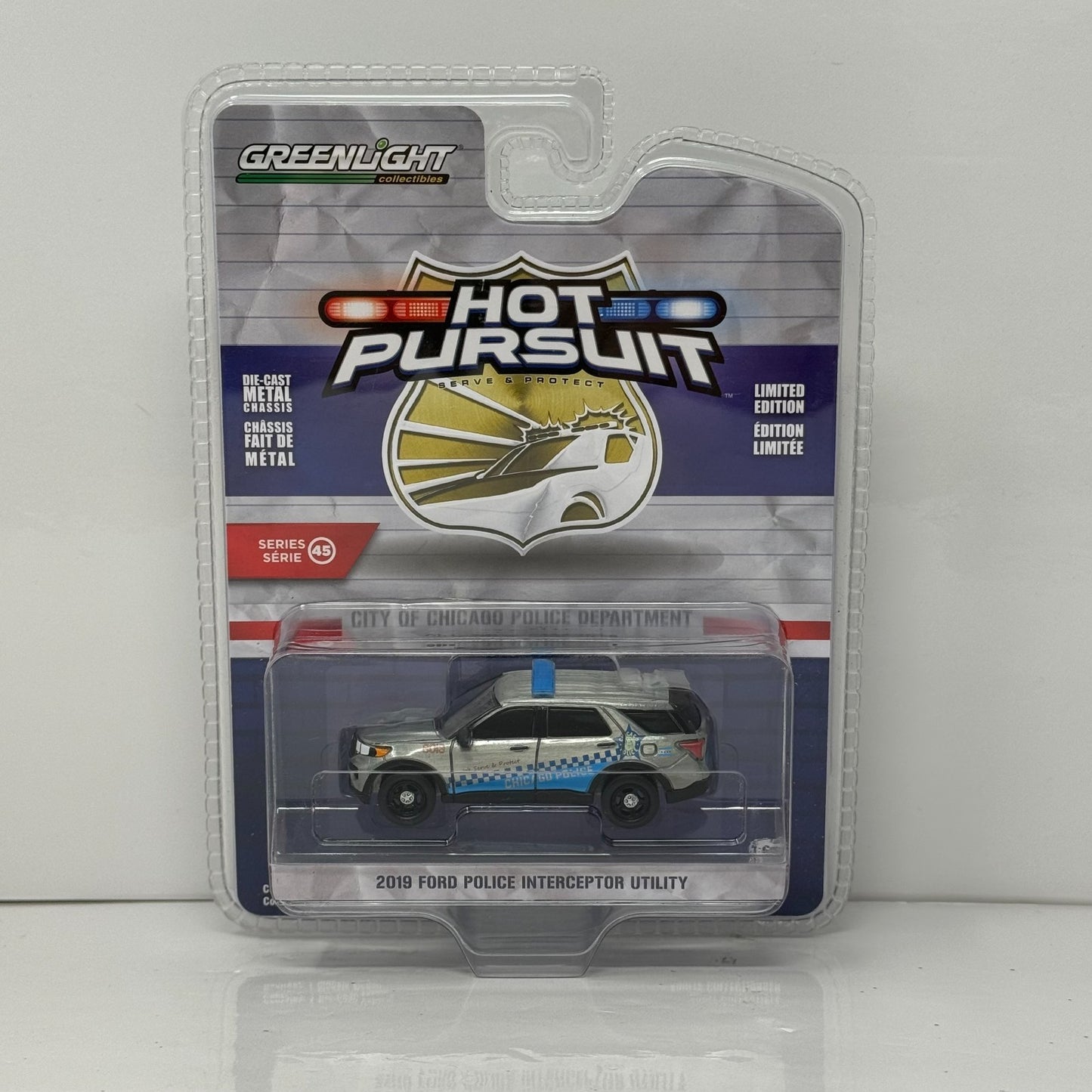 Greenlight Hot Pursuit 2019 Ford Police Interceptor RAW CHASE 1:64 Diecast