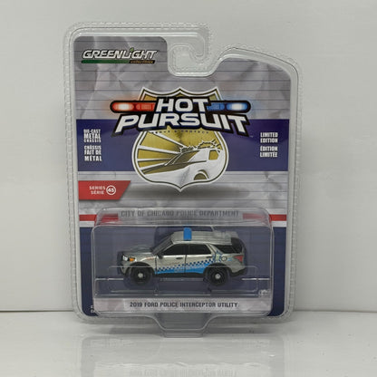 Greenlight Hot Pursuit 2019 Ford Police Interceptor RAW CHASE 1:64 Diecast