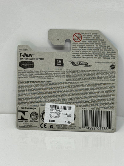 Hot Wheels Treasure Hunt T-Hunt 1969 Pontiac GTO 1:64 Diecast Short Card