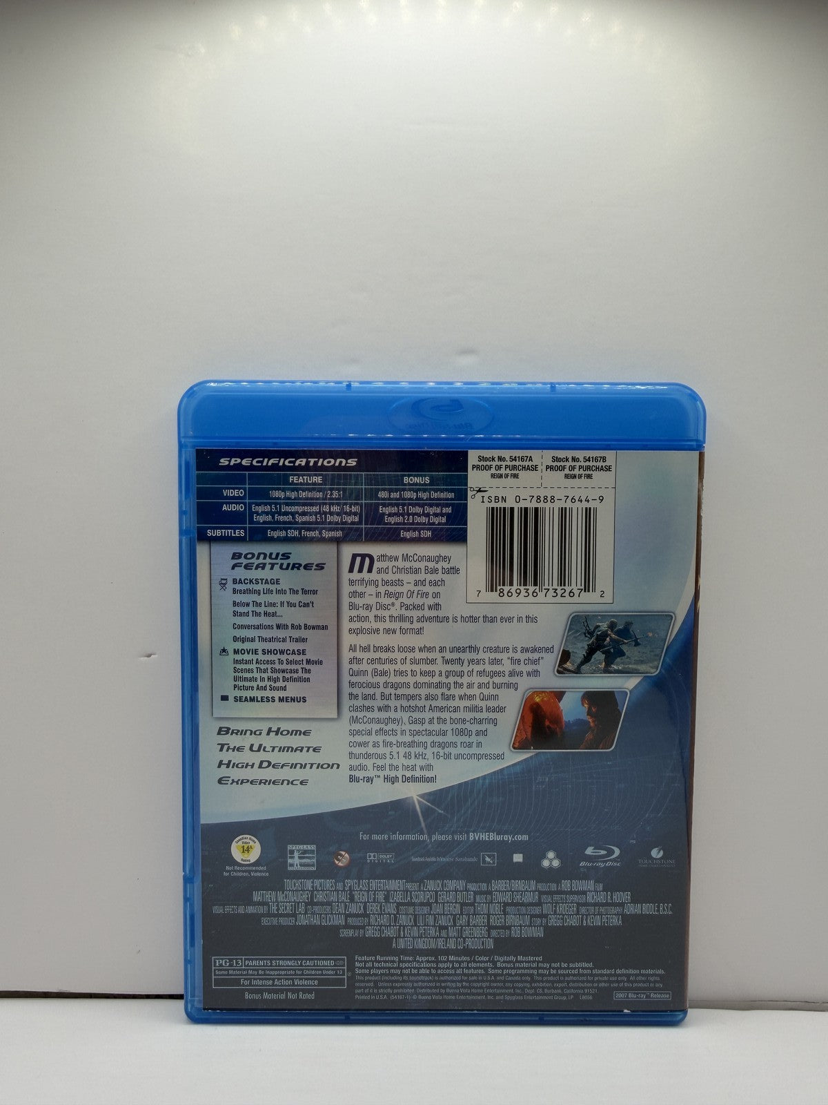 Reign of Fire (Blu-ray) Matthew McConaughey Christian Bale Fantasy Action