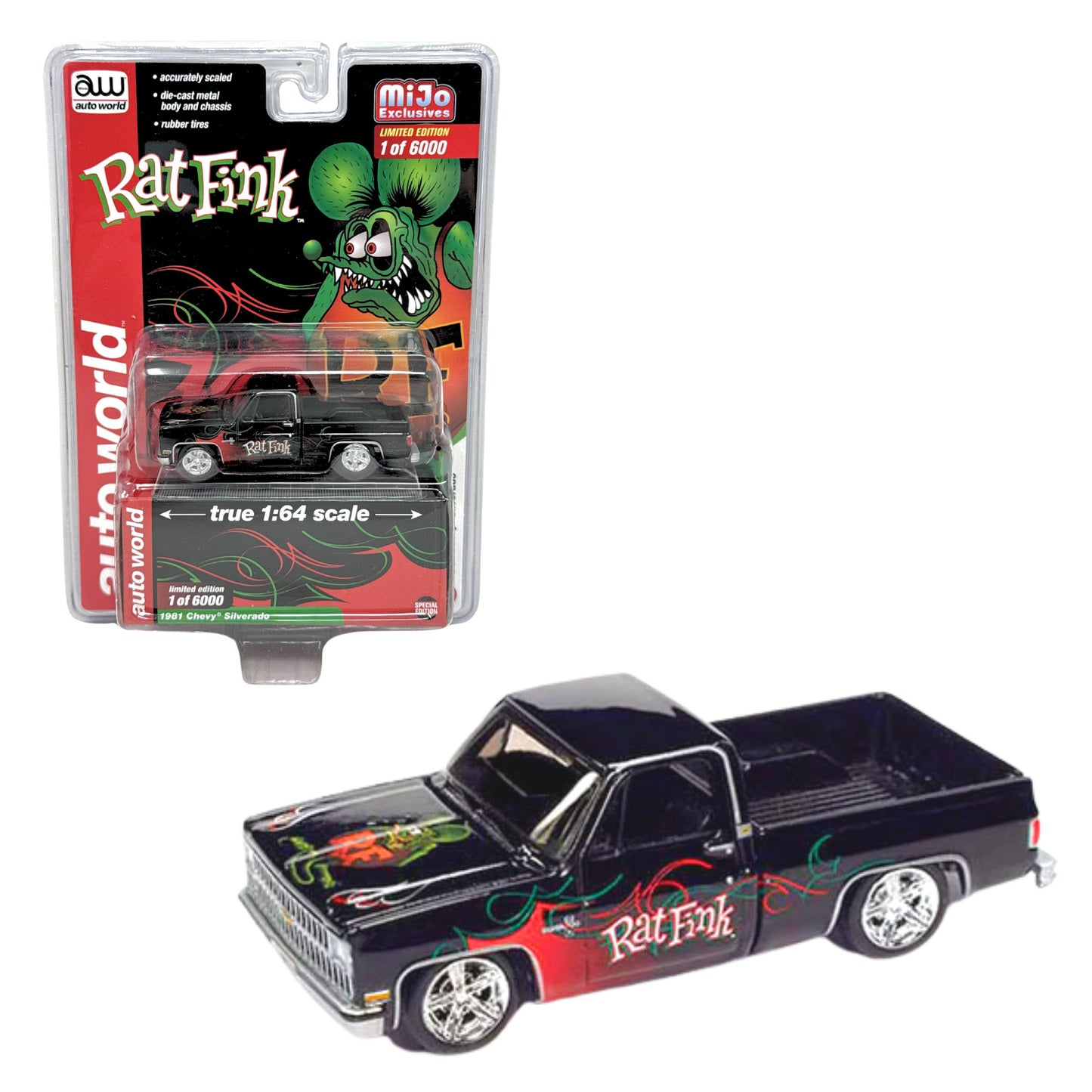 Auto World Rat Fink 1981 Chevrolet Silverado Pickup 1:64 Diecast