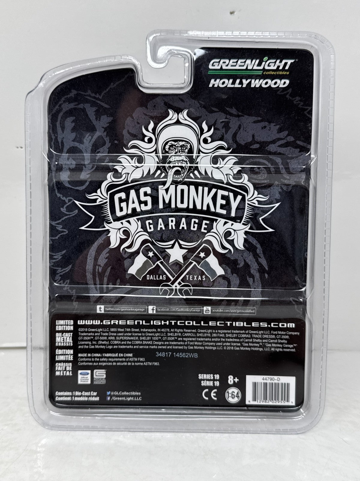 Greenlight Hollywood Gas Monkey Garage 1968 Shelby GT500KR 1:64 Diecast