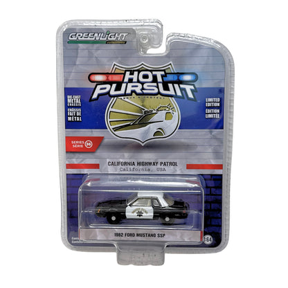 Greenlight Hot Pursuit 1982 Ford Mustang SSP California Patrol 1:64 Diecast