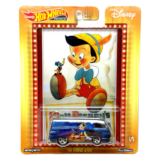 Hot Wheels Premium Disney Pinocchio 1966 Dodge A100 1:64 Diecast Real Riders