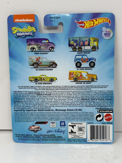 Hot Wheels SpongeBob SquarePants 1972 Ford Ranchero 1:64 Diecast Real Riders