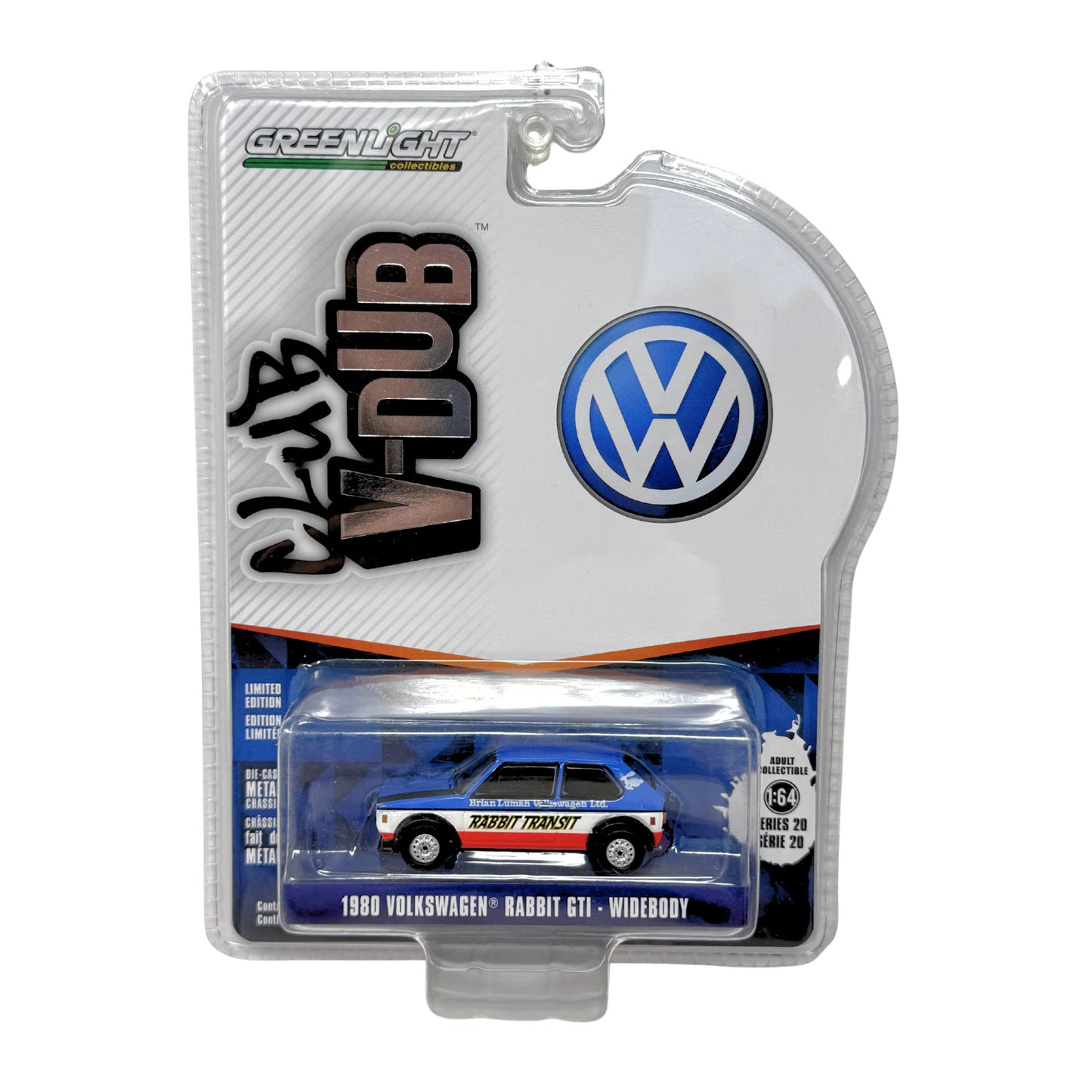Greenlight Club V-Dub 1980 Volkswagen Rabbit GTI Widebody 1:64 Diecast