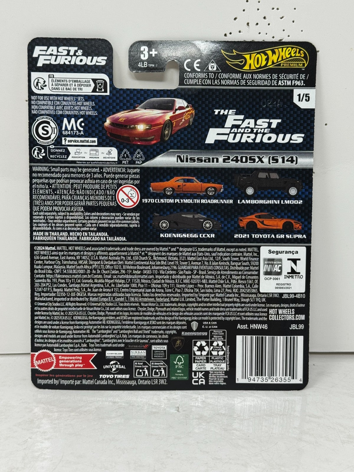 Hot Wheels Premium Fast & Furious Nissan 240SX (S14) 1:64 Diecast