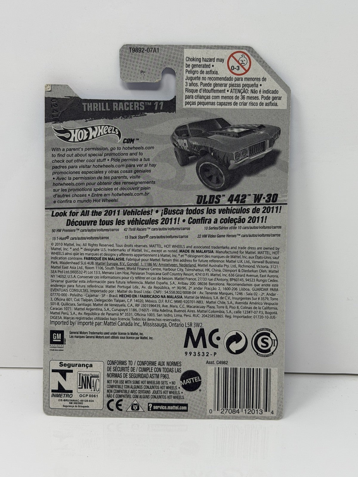 Hot Wheels Thrill Racers Desert Oldsmobile 442 W-30 1:64 Diecast Red