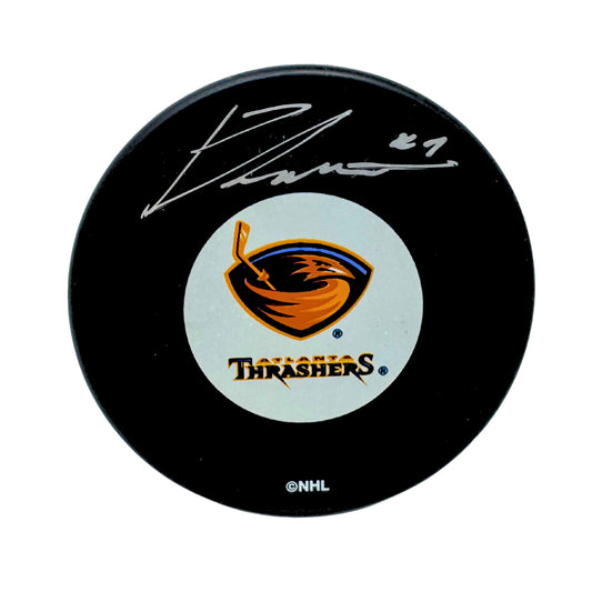 Ondrej Pavelec Atlanta Thrashers Signed NHL Autograph Puck Silver Auto