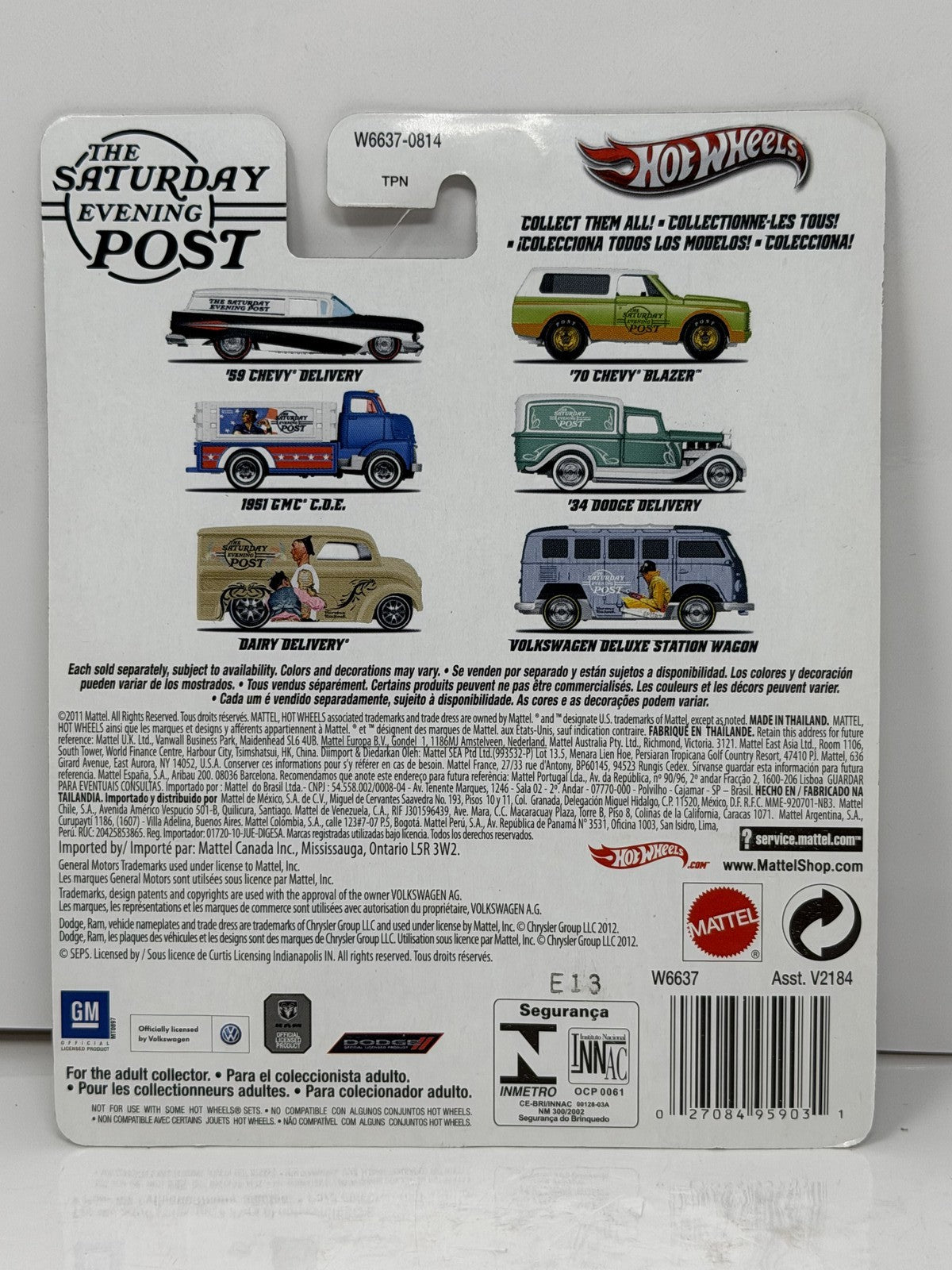 Hot Wheels Saturday Evening Post 1934 Dodge Delivery 1:64 Real Riders