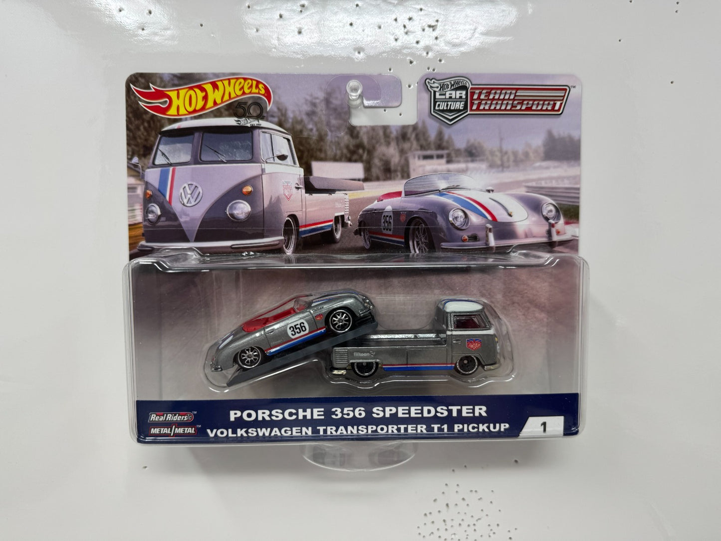 Hot Wheels Premium Team Transport #1 Porsche 356 Speedster & Hauler 1:64 Diecast