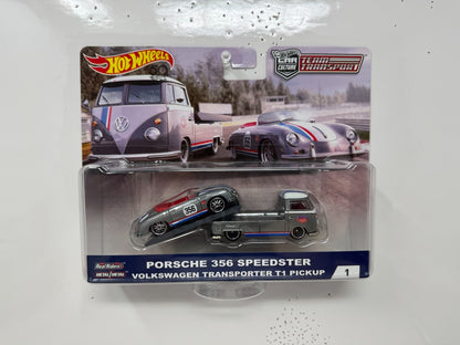 Hot Wheels Premium Team Transport #1 Porsche 356 Speedster & Hauler 1:64 Diecast