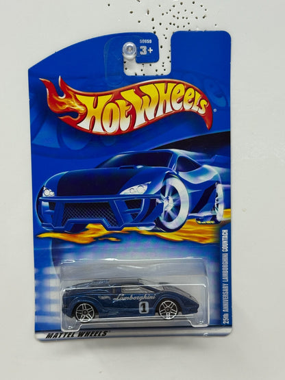 Hot Wheels 25th Anniversary Lamborghini Countach 1:64 Diecast Blue