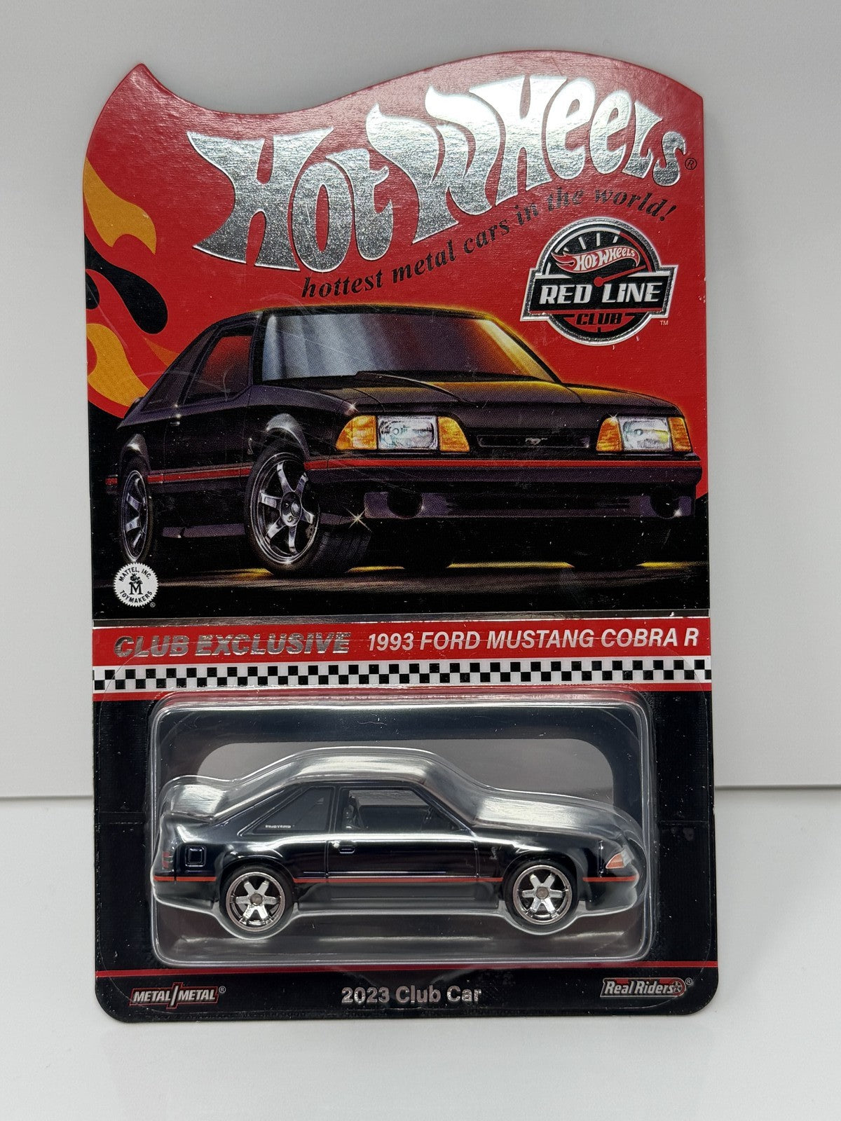 Hot Wheels RLC Red Line Club Car 1993 Ford Mustang Cobra R 1:64 Diecast Black