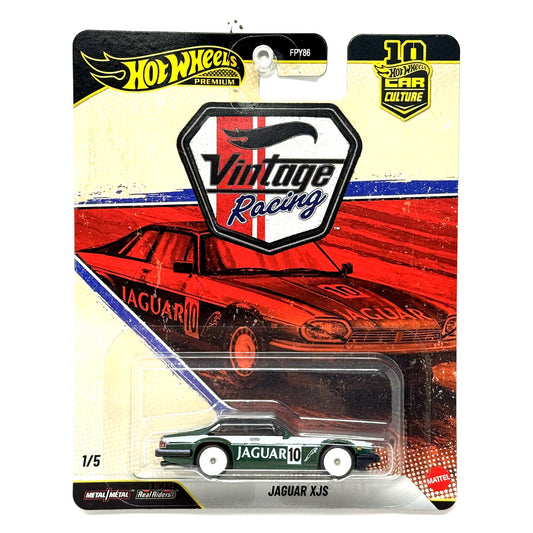Hot Wheels Premium Vintage Racing Jaguar XJS 10 1:64 Diecast Green