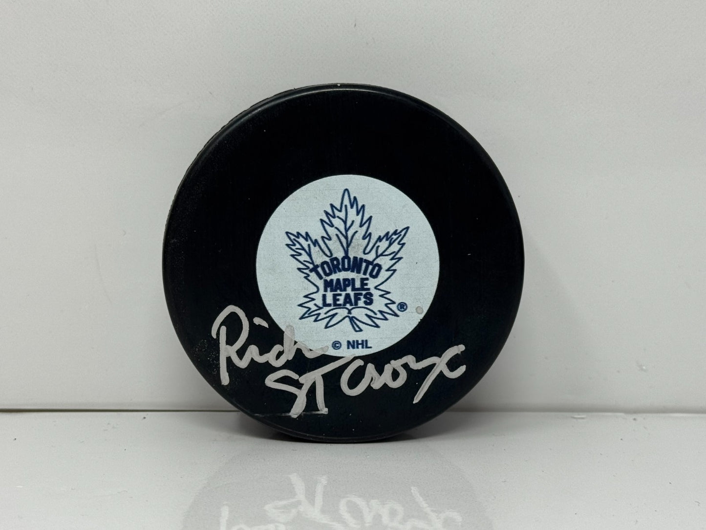 Rick St. Croix Toronto Maple Leafs Signed NHL Autograph Puck Silver Auto