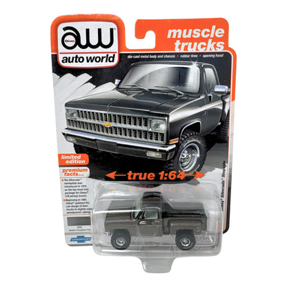 Auto World Muscle Trucks 1981 Chevy Silverado Stepside Gray 1:64 Diecast