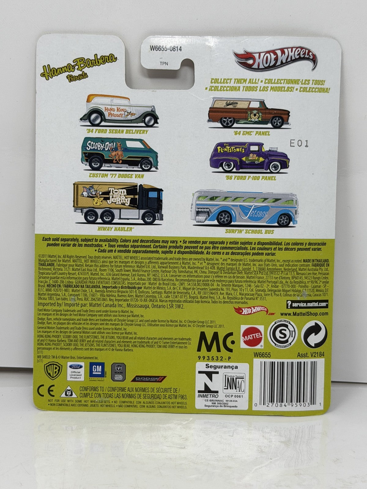 Hot Wheels Yogi Bear 1964 GMC Panel 1:64 Real Riders