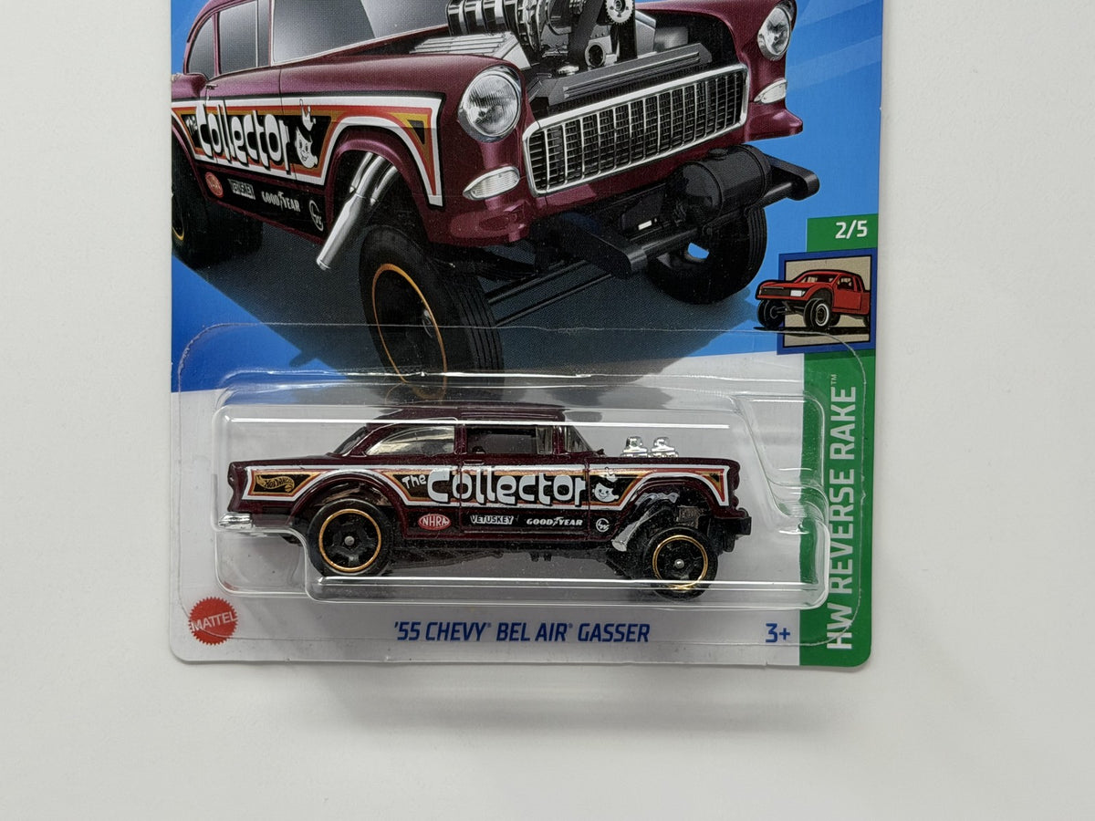 Hot Wheels HW Reverse Rake 1955 Chevy Bel Air Gasser Maroon 1:64 Diecast