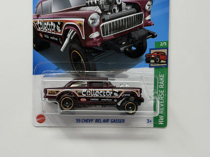 Hot Wheels HW Reverse Rake 1955 Chevy Bel Air Gasser Maroon 1:64 Diecast