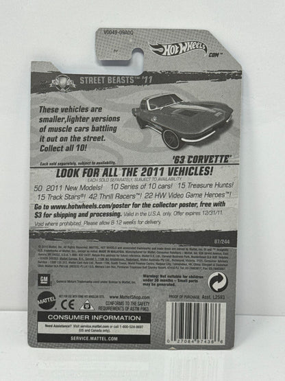 Hot Wheels Street Beasts 1963 Chevy Corvette 1:64 Diecast Factory Sealed