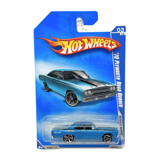 Hot Wheels Muscle Mania 1970 Plymouth Road Runner 1:64 Diecast Blue