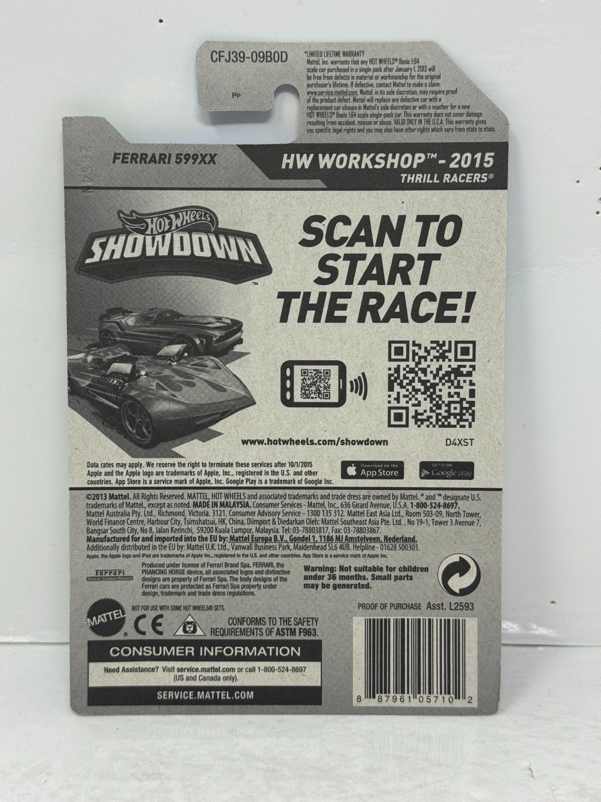 Hot Wheels Workshop Super Treasure Hunt Ferrari 599XX 1:64 Diecast