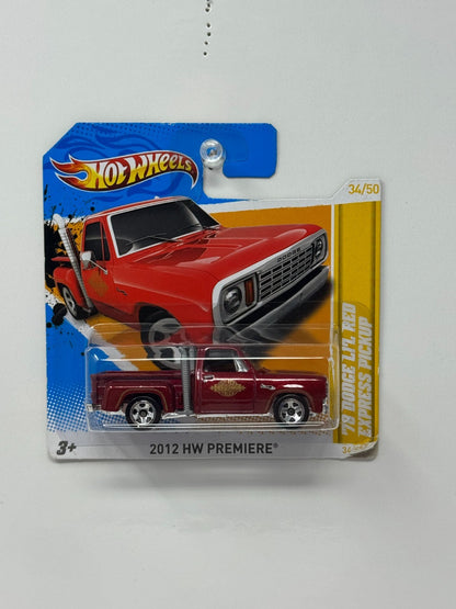 Hot Wheels Premiere 1978 Dodge Li’l Red Express Pickup 1:64 Diecast Short Card