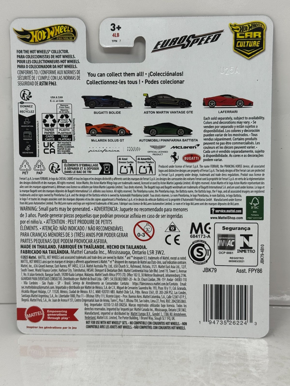 Hot Wheels Premium EuroSpeed Bugatti Bolide 1:64 Diecast