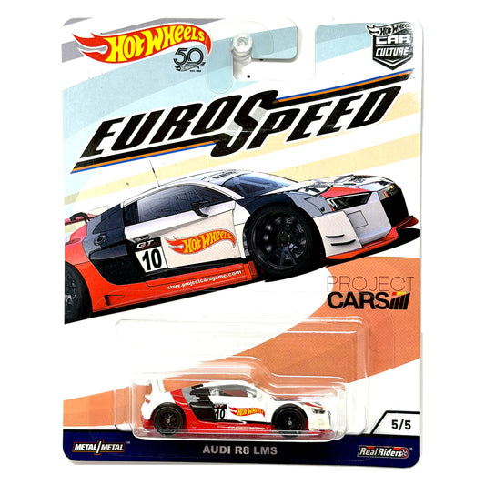 Hot Wheels Euro Speed Project CARS 2 Audi R8 LMS 1:64 Diecast Real Riders