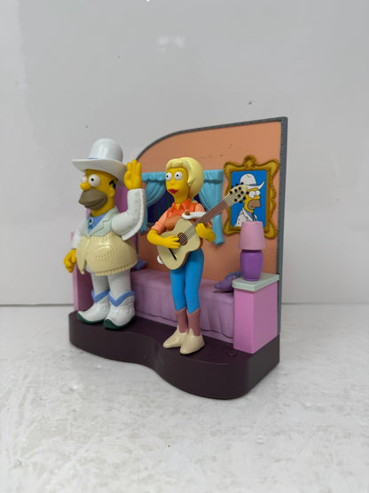 Simpsons World of Springfield Lurleen Lumpkin's Trailer Set Playmates Diorama