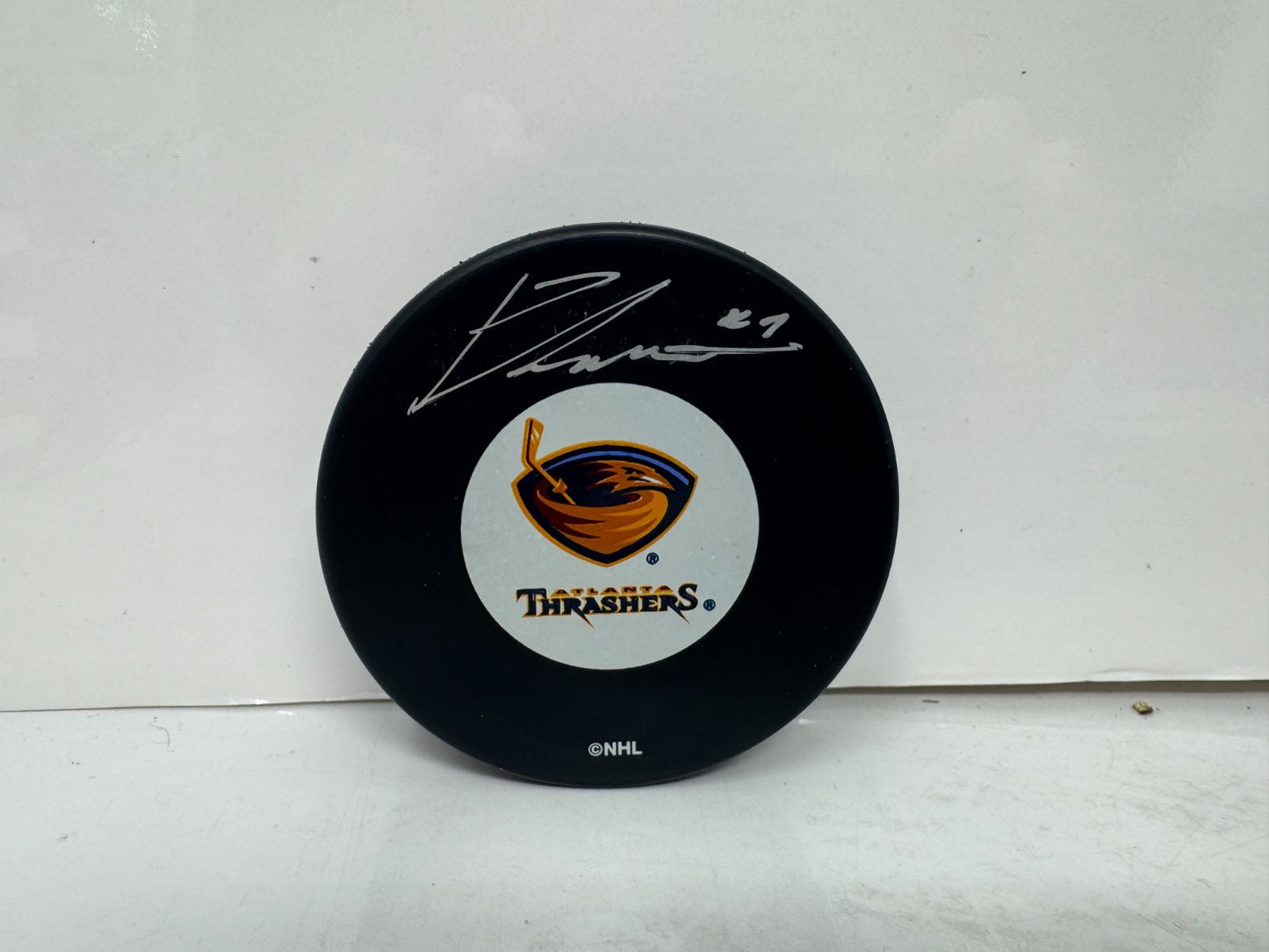 Ondrej Pavelec Atlanta Thrashers Signed NHL Autograph Puck Silver Auto
