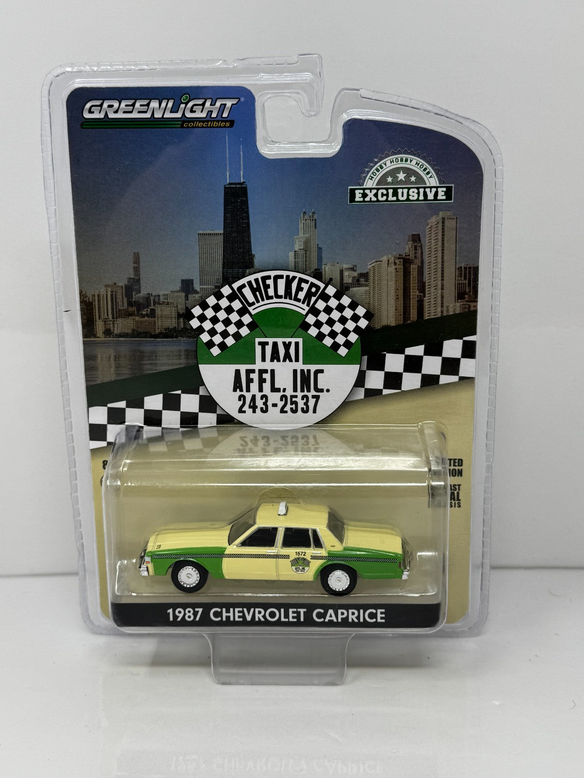 Greenlight Hobby Exclusive 1987 Chevrolet Caprice Checker Taxi 1:64 Diecast