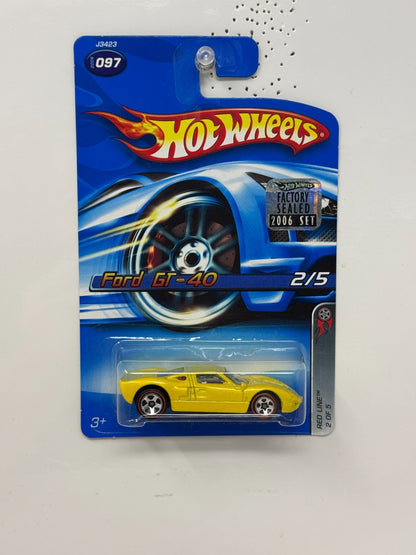 Hot Wheels Red Line Ford GT-40 1:64 Diecast Factory Sealed Yellow
