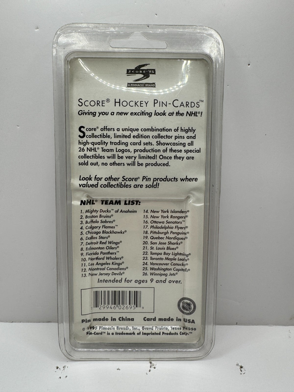 Calgary Flames 1995 Score Pin-Cards NHL Team Logo Lapel Pin