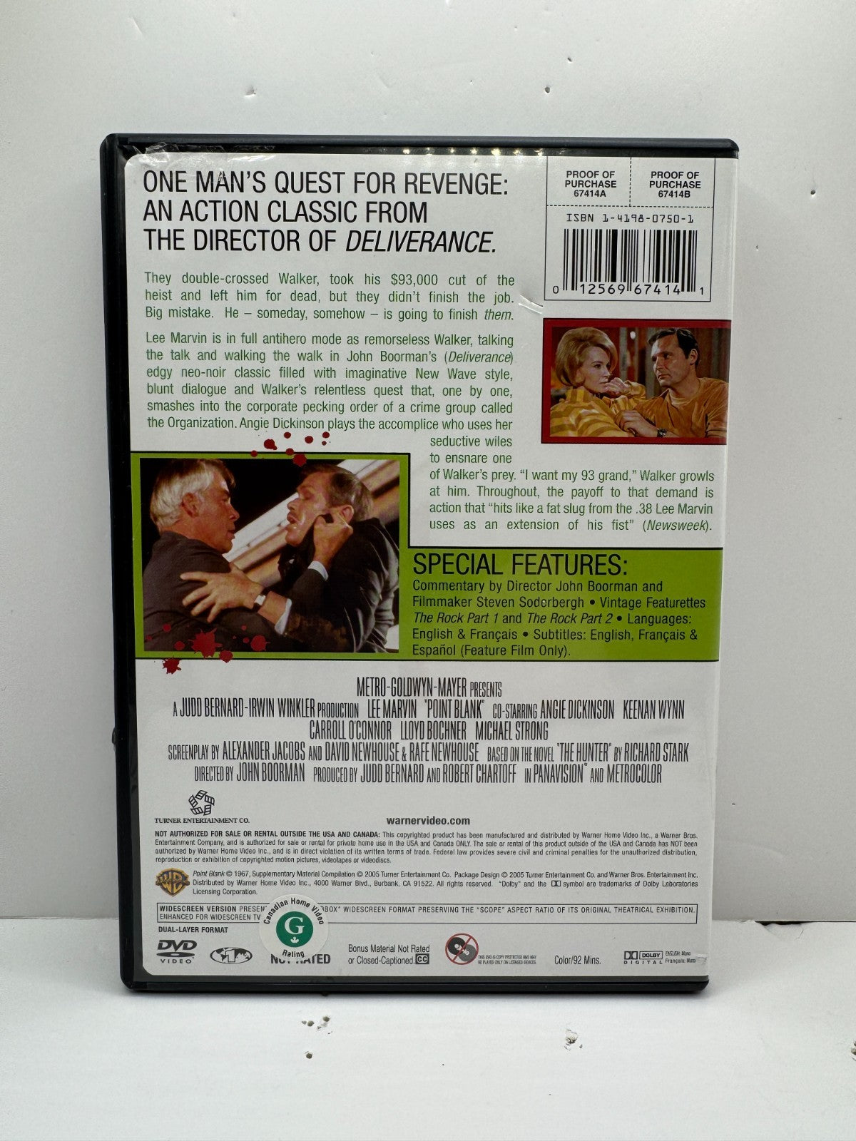 Point Blank (DVD) Lee Marvin Crime Thriller