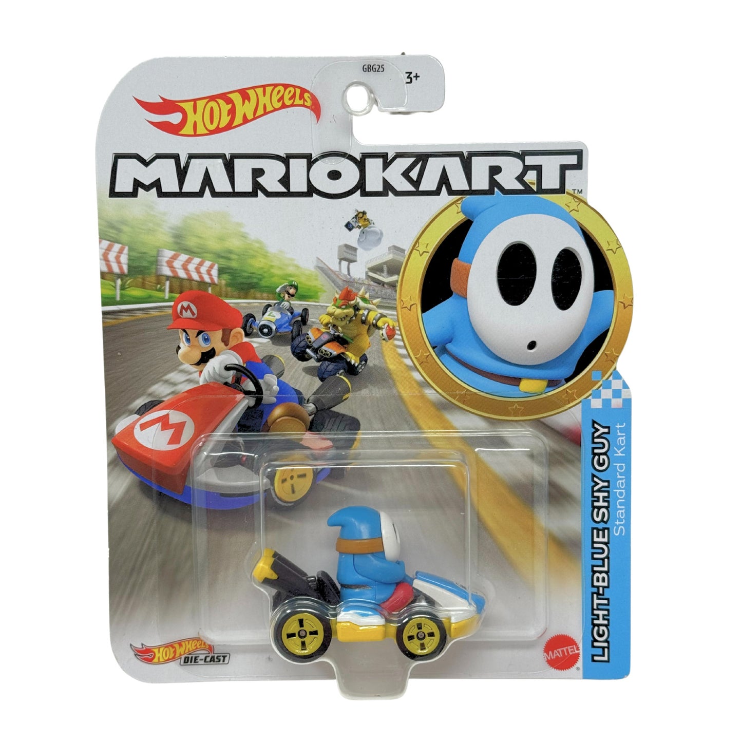 Hot Wheels Mario Kart Light Blue Shy Guy Standard Kart 1:64 Diecast