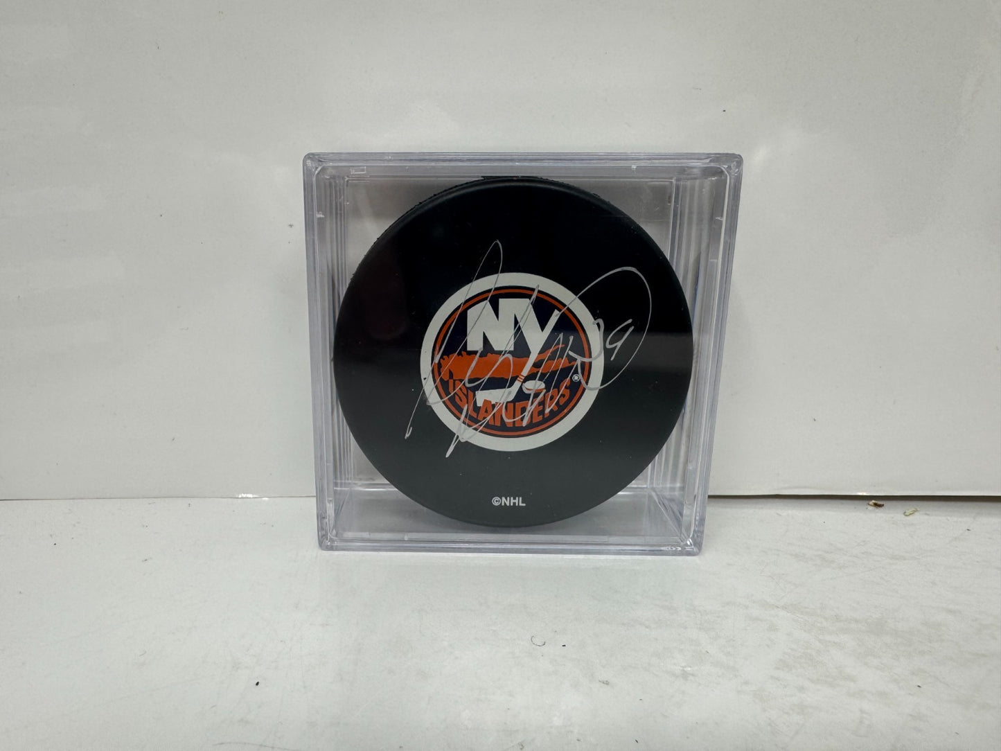 Rick DiPietro New York Islanders Signed NHL Autograph Puck Silver Auto