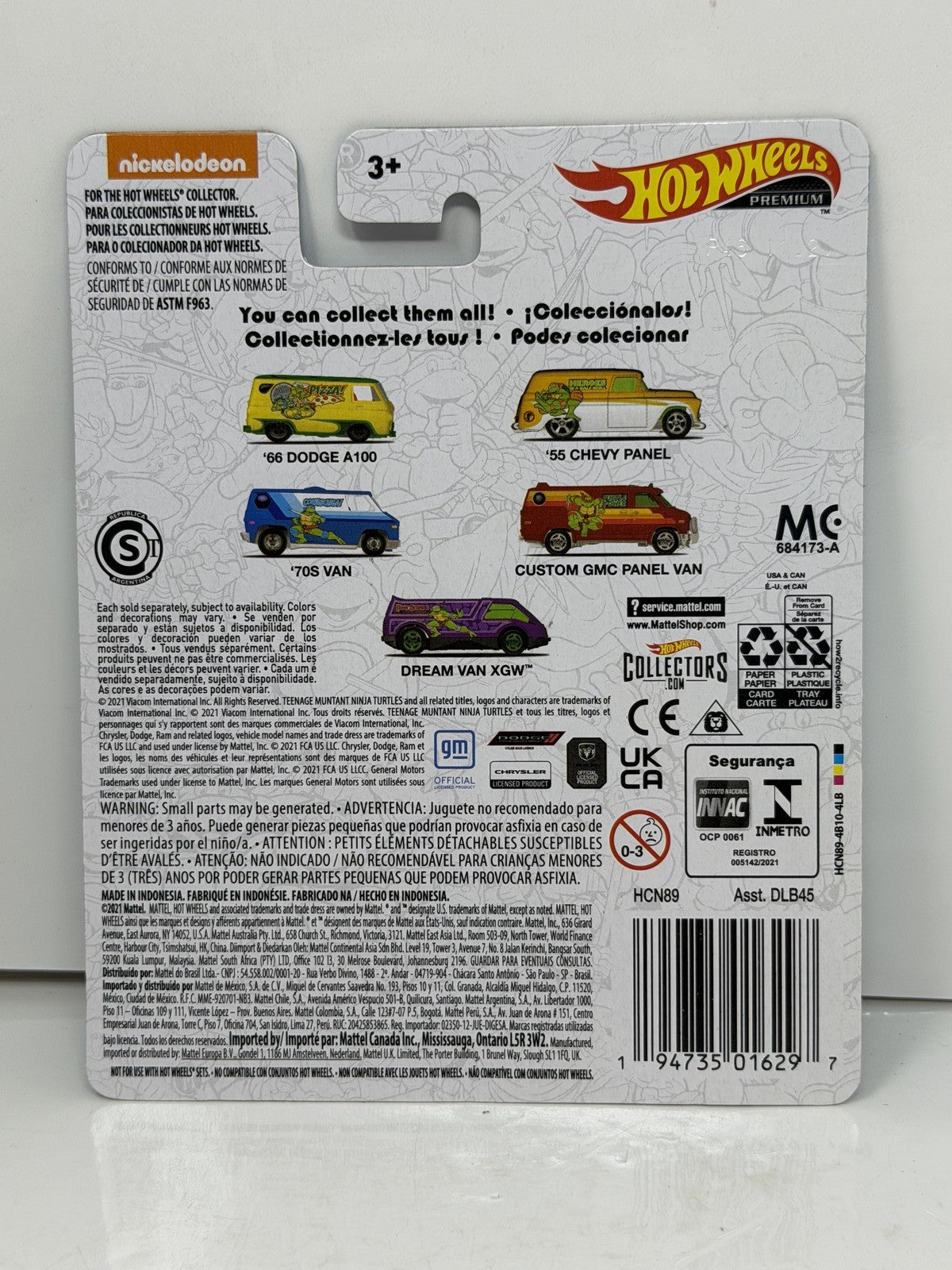 Hot Wheels Hot Wheels Teenage Mutant Ninja Turtles Leonardo '70 Van 1:64 Diecast